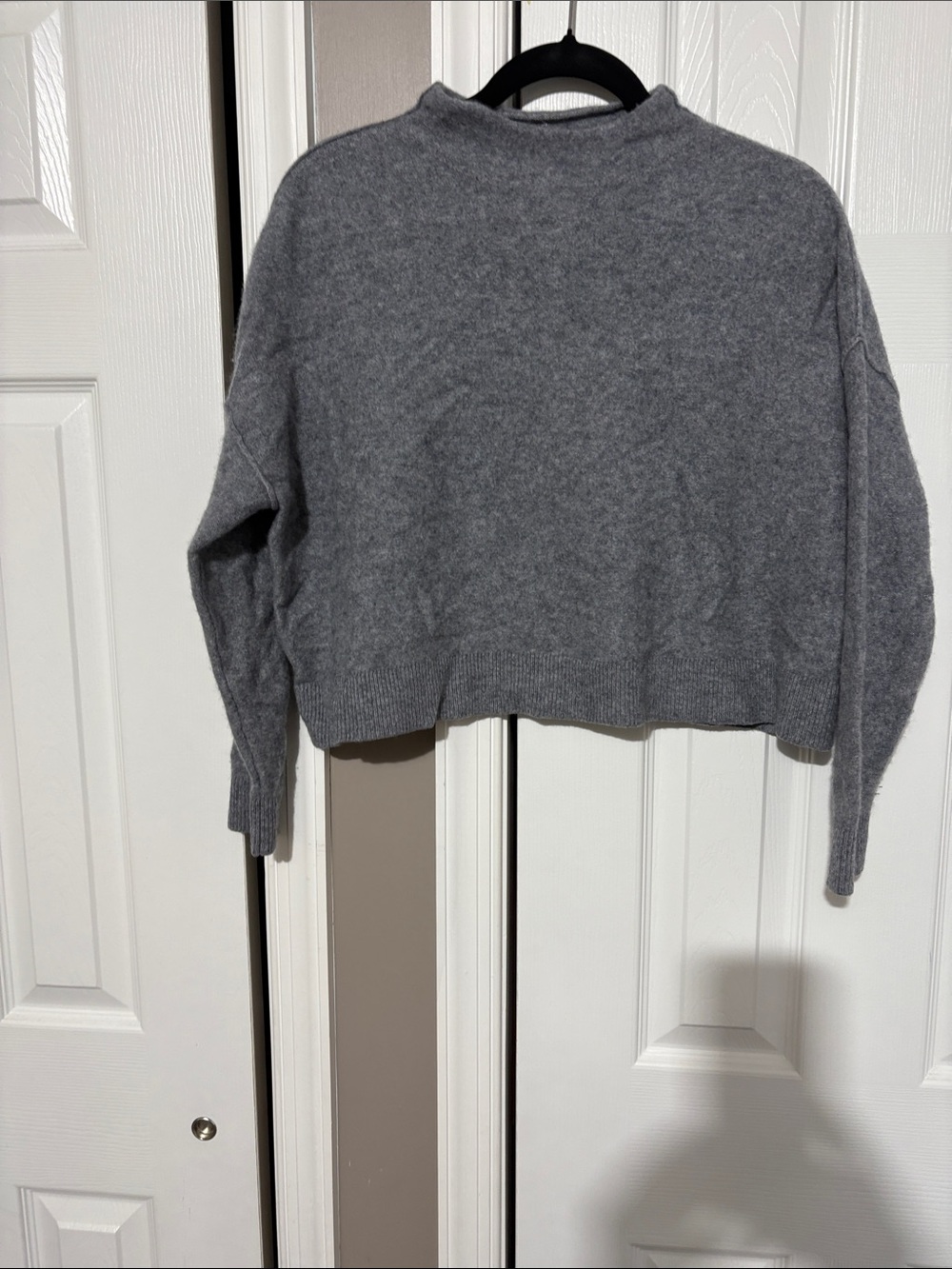 Pilcro Gray Cropped Crewneck Sweater